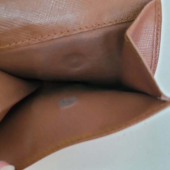 Nina Ricci Canvas Leather Wallet Brown Small Card Bill Coin Holder Bifold Boho - Picture 6 of 9